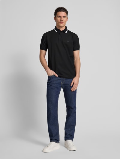 Christian Berg Men Poloshirt mit kurzer Knopfleiste und Logo-Print Black 1