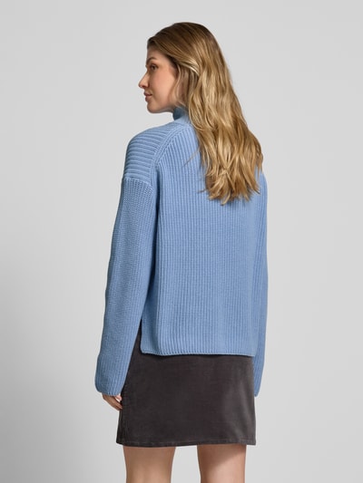 Marc O'Polo Loose Fit Strickpullover aus schwerer, reiner Bio-Baumwolle Hellblau 5