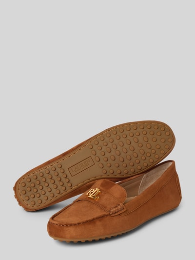 Lauren Ralph Lauren Mokassins aus Leder mit Label-Applikation Modell 'BARNSBURY' Camel 4