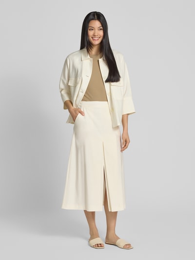 MORE Leinenrock mit Gehschlitz Offwhite 1