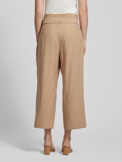 comma Straight leg pantalon met bandplooien Camel - 5