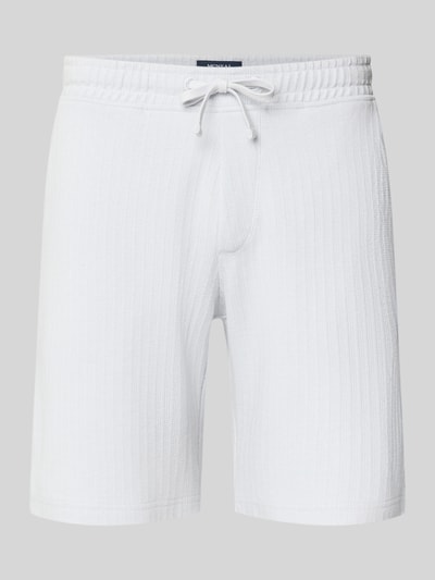 Produktfoto, Regular Fit Shorts mit Tunnelzug von MCNEAL in Weiß, Baumwoll-Mix mit Stretch, sichtbare Struktur, Eingrifftaschen, gerade Passform