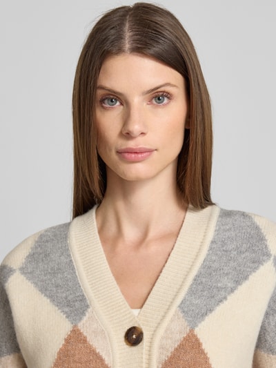 Barbour Boxy fit gebreid jack van wolmix, model 'SILVIA' Offwhite - 3