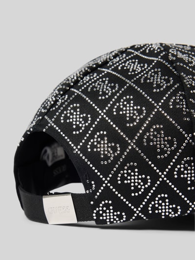 Guess Czapka z daszkiem i obszyciem kamieniami stras Czarny 3