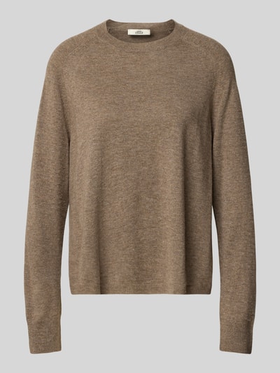 0039 Italy Gebreide pullover van kasjmiermix met raglanmouwen, model 'NIKITA' Taupe - 2