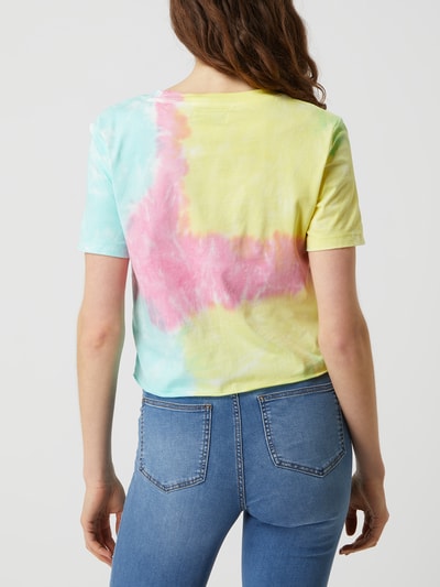 Guess Cropped T-Shirt im Batik-Look  Neon Pink 5