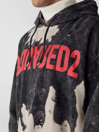 Dsquared2 Oversized Hoodie im Destroyed-Look Black 3