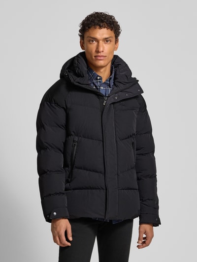 Blauer Usa Steppjacke mit Label-Patch Modell 'CROWN' Black 4