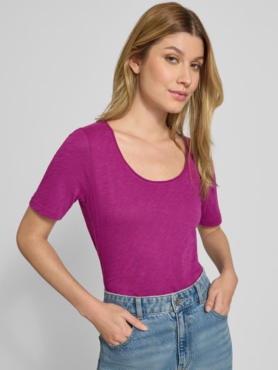 Marc O'Polo Regular fit T-shirt van slubjersey Fuchsia - 3