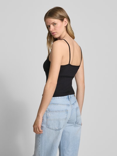 Tommy Jeans Top in Strick-Optik Modell 'POINTELLE' Black 5