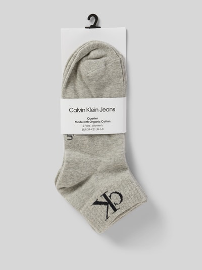 Calvin Klein Jeans Socken mit Label-Schriftzug im 2er-Pack Hellgrau Melange 3