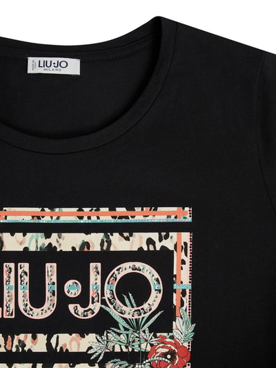 Liu Jo White T-shirt met logoprint en siersteentjes  Zwart - 2