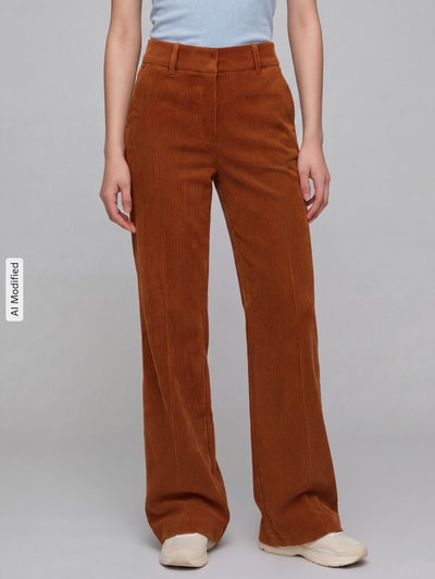 CAMBIO Regular Fit Cordhose mit angedeuteten Taschen Modell 'AMELIE' Cognac 4