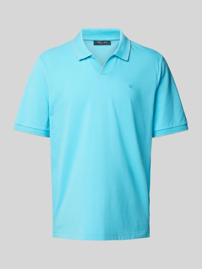 MAERZ Muenchen Regular fit poloshirt met V-hals Aquablauw - 2