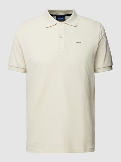 Gant Koszulka polo z bocznymi rozcięciami model ‘Pique’ Złamany biały 2