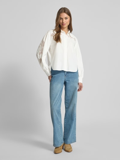 Luisa Cerano Relaxed Fit Bluse mit Ballonärmeln Offwhite 1