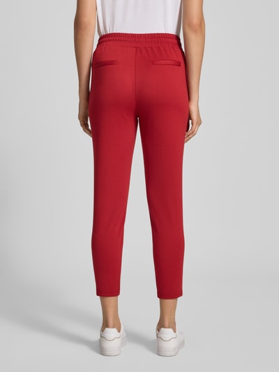 ICHI Joggingbroek met verkorte pasvorm en elastische band Rood - 5