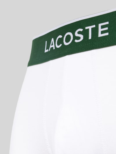 Lacoste Obcisłe bokserki z elastycznym paskiem z logo w zestawie 3 szt. Biały 2