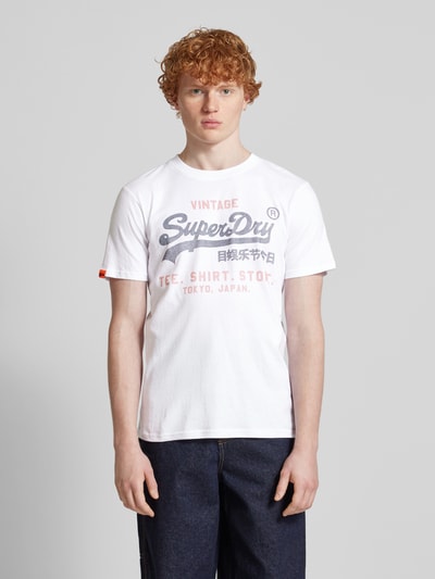 Superdry Relaxed fit T-shirt met labelprint Wit - 4