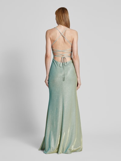 Unique Abendkleid mit Wasserfall-Ausschnitt Mint 5