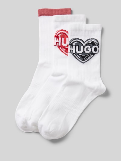 HUGO Socken mit Label-Print im 3er-Pack Weiss 1