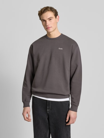 Forét Sweatshirt met labelstitching Donkergrijs - 4