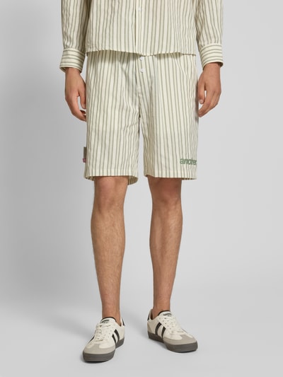 ANOTHER COTTON LAB Szorty o kroju oversized z naszywką z logo Jasnozielony 4