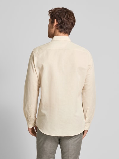 Jake*s Slim Fit Freizeithemd aus Leinen-Baumwoll-Mix Sand 5