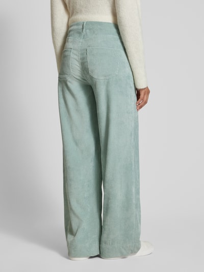 Raffaello Rossi Wide leg corduroy broek met labelapplicatie, model 'MIRU' Mintgroen - 5