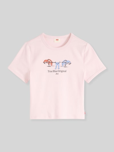 Levi's® Slim Fit T-Shirt aus Baumwoll-Mix Rosa Melange 2