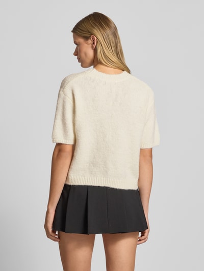 Gina Tricot Sweter z dzianiny z dodatkiem wełny lana i okrągłym dekoltem Écru 5