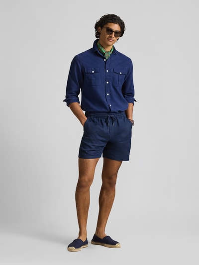 Polo Ralph Lauren Leinenshorts mit Tunnelzugbund und Logo Stitching Marine 1