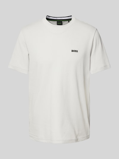 BOSS Green T-Shirt mit Label-Stitching Modell 'Taddy' Hellgrau 1