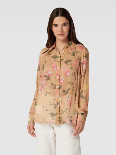 MOS MOSH Overhemdblouse met bloemenmotief, model 'TAYLOR' Beige - 4