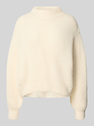 American Vintage Sweter z dzianiny o kroju oversized ze stójką Złamany biały melanż 2