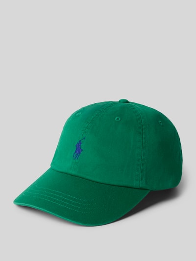 Productfoto, Basecap uit pure katoen van Polo Ralph Lauren, groen, effen, logo, geborduurde ventilatiegaatjes, verstevigde klep, verstelbare band
