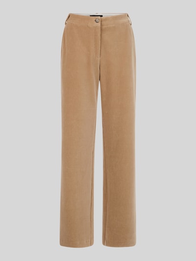Marc Cain Wide Leg Anzughose aus Baumwoll-Mix Modell 'WUKARI' Camel 2