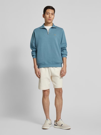 Lacoste Sweatshirt mit Troyer-Kragen Rauchblau 1