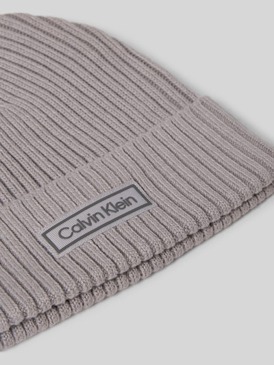 CK Calvin Klein Gebreide muts met kasjmier en labelpatch Middengrijs gemêleerd - 2