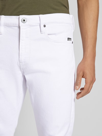 G-Star Raw Straight Fit Jeans in unifarbenem Design Modell 'Mosa' Weiss 3