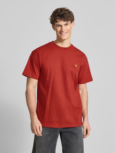 Carhartt Work In Progress T-Shirt mit Label-Stitching und Rundhalsausschnitt Rot 4