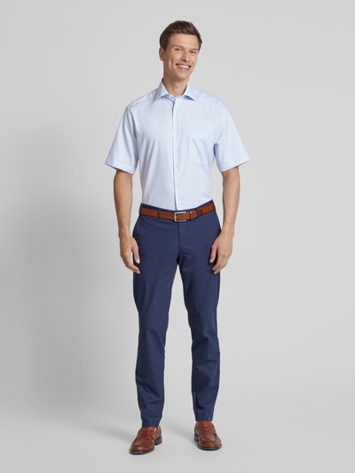 Eterna Koszula biznesowa o kroju comfort fit ze wzorem na całej powierzchni Błękitny 1