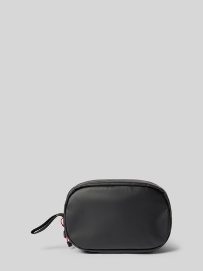 Produktfoto, Kosmetiktasche mit Logo-Detail Modell 'Ecodiver' von Samsonite in Schwarz, glatte Oberfläche, geteiltes Hauptfach, Reißverschlüsse sichtbar