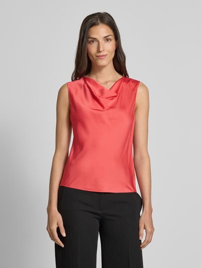 BOSS Regular Fit Seidenblusentop mit Wasserfall-Ausschnitt Pink 4