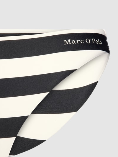 Produktfoto, Bikinihose mit Streifenmuster von Marc O’Polo in Schwarz-Weiß, elastischer Material-Mix mit Label-Detail, eng anliegend