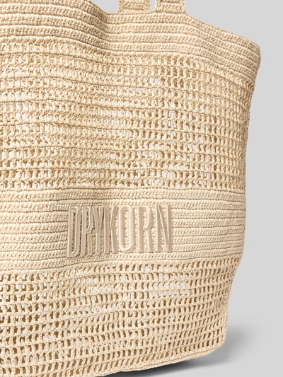 Productfoto, Tote Bag met labeldetail model 'LAREN' van Drykorn, beige open geweven textuur, hoofdvak, lange hengsels, maat 1: 43x40x8 cm, schouderbandlengte 68 cm