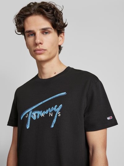 Tommy Jeans T-shirt met labelprint Zwart - 3