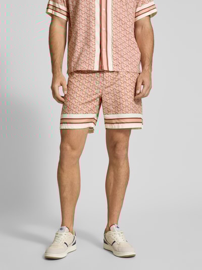 Lacoste Straight Leg Shorts mit elastischem Bund Rostrot 4