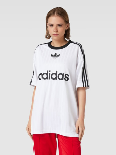 adidas Originals T-shirt z nadrukiem z logo Biały 4