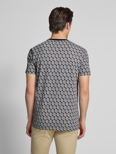 Christian Berg Men T-Shirt mit geripptem Rundhalsausschnitt Stein 5